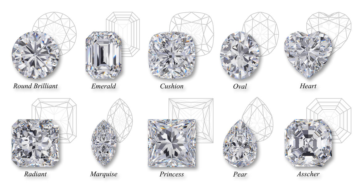 Lab-grown diamonds shapes