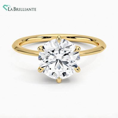 Channing Solitaire Lab Diamond Engagement Ring in 18K Yellow Gold