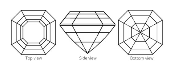 Original asscher cut lab-grown diamond